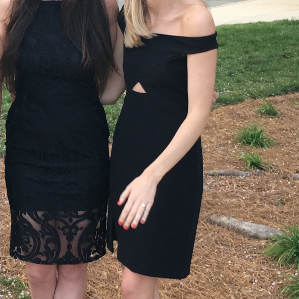 Parker size S black off the shoulder cocktail dress